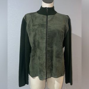 Valerie Stevens Vintage NWT Genuine Suede/Wool Combo Bomber Jacket size L